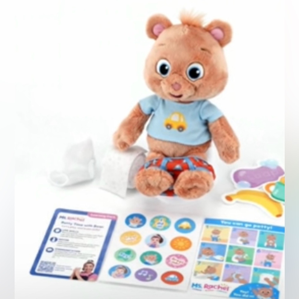 Plush Teddy Bear with Blue Outfit, Potty & Accessories.